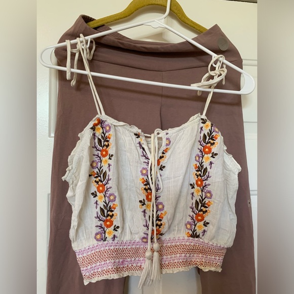 EXPRESS Brown Legging And Altar’d State Embroidered Top 🌴 - Picture 2 of 12